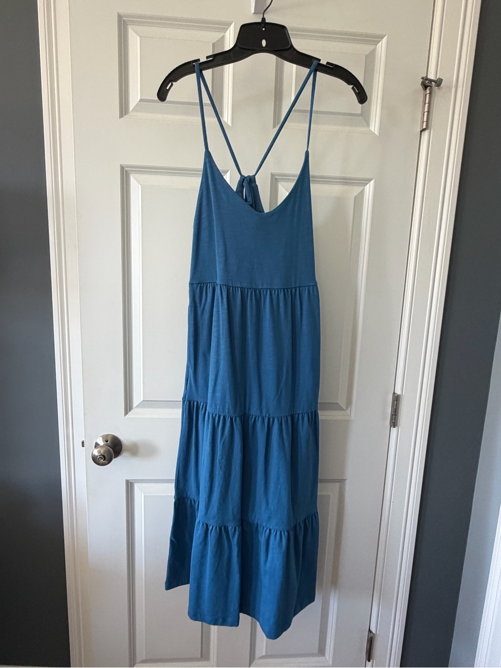Old Navy Blue Tiered Tie-Back Maxi Dress